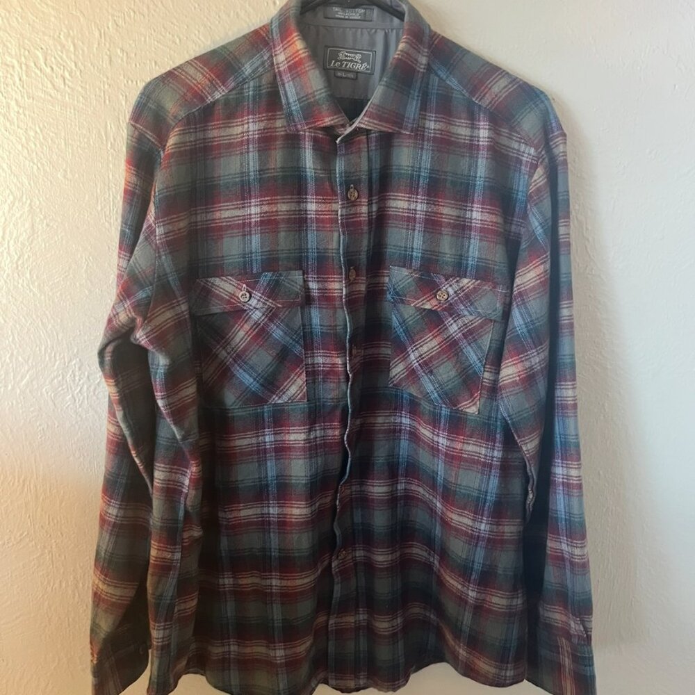 Le Tigre Red & Green Buttondown Flannel